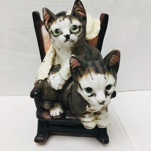 Vintage Kittens cats Rocking Chair Figurine